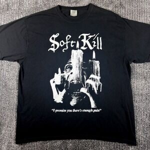 Soft Kill Mens 2XL Black Comfort Colors Enough Pain Graphic T-Shirt Streetwear